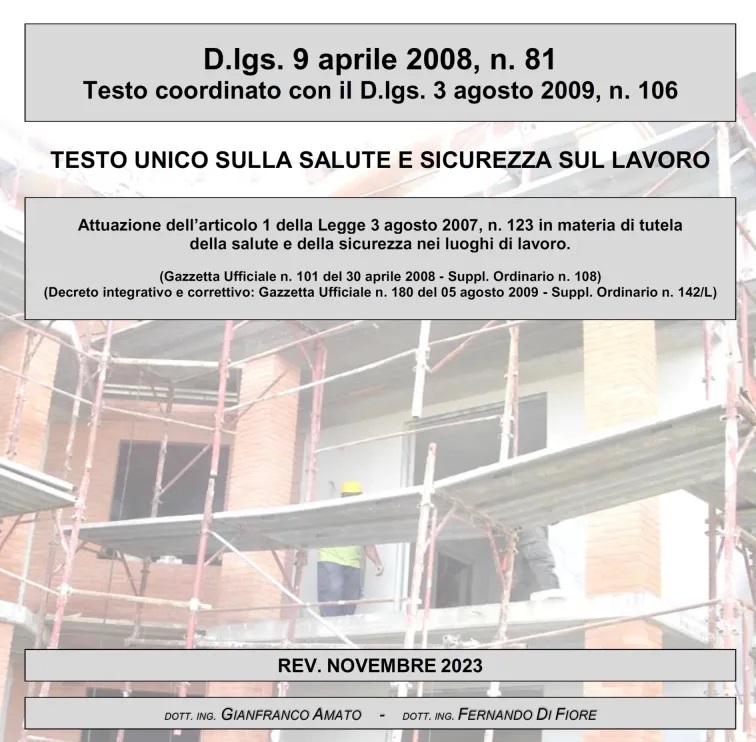 Nuovo Aggiornamento Testo Unico sulla Saluta e Sicurezza sul Lavoro